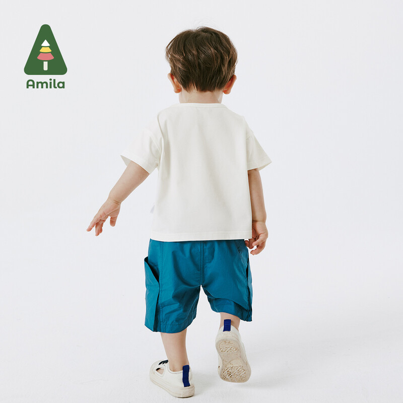 Amila Baby T-krekls 2024 Vasaras Jauns "Draugi" Tēma Apdrukāts Modes Īsām piedurknēm Augstas kvalitātes apģērbs 0-6 gadus veciem