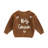 Tipegő Lányok Fiúk Pulóver Szív betűk Hímzés Hosszú ujjú Pulóverek Őszi Téli Gyerek Ruhák Baba Pulóverek Felsők