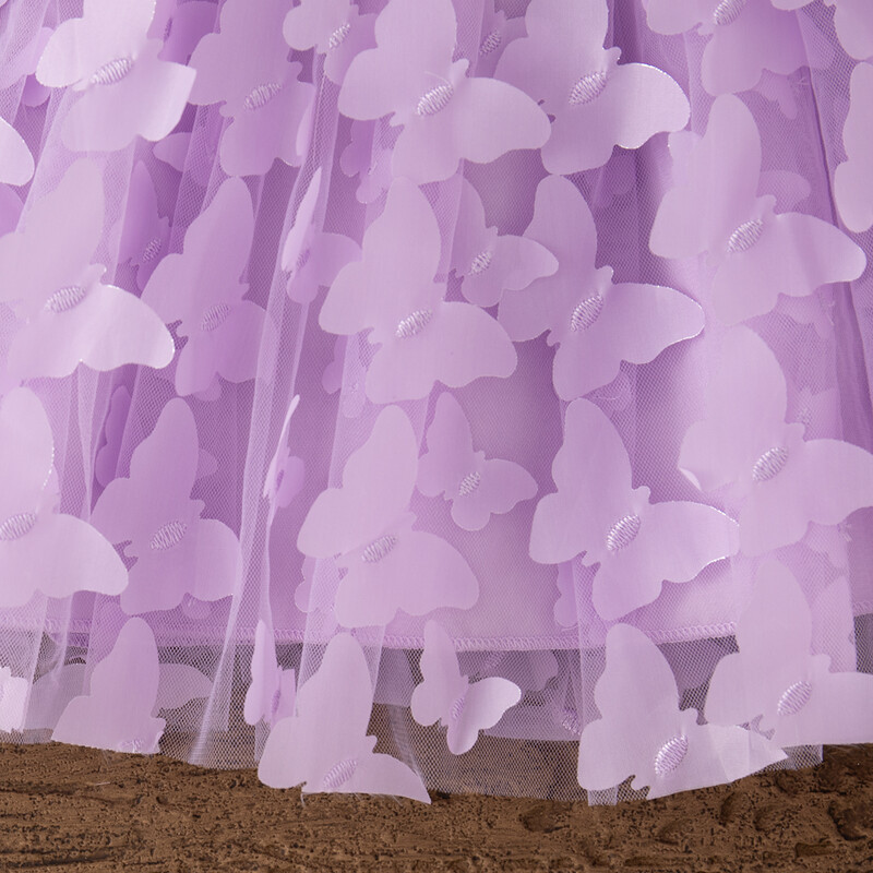 Βρεφικό φόρεμα Καλοκαιρινό Full Print Butterfly Halter Μονόχρωμο Fluffy Girl Παιδικό Φόρεμα Χαριτωμένα καθημερινά παιδικά φορέματα παραλίας