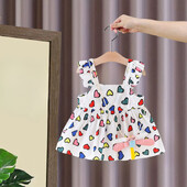 Καλοκαιρινό Νέο Κοριτσίστικο Ρούχα Full Of Love Princess Skirt Χαριτωμένο φόρεμα με λουράκι για κοριτσάκια, συνοδεύεται από Dragonfly Shoulder Bag