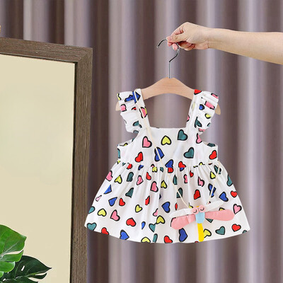 Καλοκαιρινό Νέο Κοριτσίστικο Ρούχα Full Of Love Princess Skirt Χαριτωμένο φόρεμα με λουράκι για κοριτσάκια, συνοδεύεται από Dragonfly Shoulder Bag