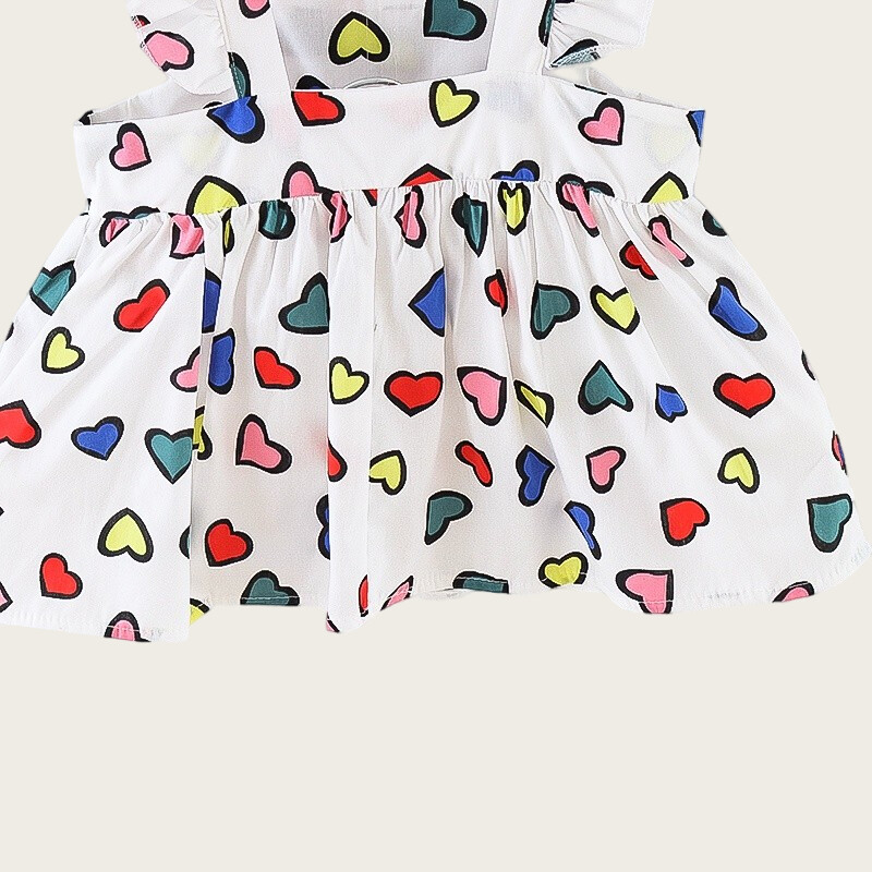 Καλοκαιρινό Νέο Κοριτσίστικο Ρούχα Full Of Love Princess Skirt Χαριτωμένο φόρεμα με λουράκι για κοριτσάκια, συνοδεύεται από Dragonfly Shoulder Bag