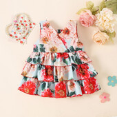 Καλοκαιρινό μωρό φόρεμα με λουλούδια φόρεμα tutu Φόρεμα για πάρτι γενεθλίων κοριτσάκι Βρεφικά ρούχα διακοπών