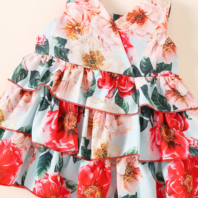 Καλοκαιρινό μωρό φόρεμα με λουλούδια φόρεμα tutu Φόρεμα για πάρτι γενεθλίων κοριτσάκι Βρεφικά ρούχα διακοπών