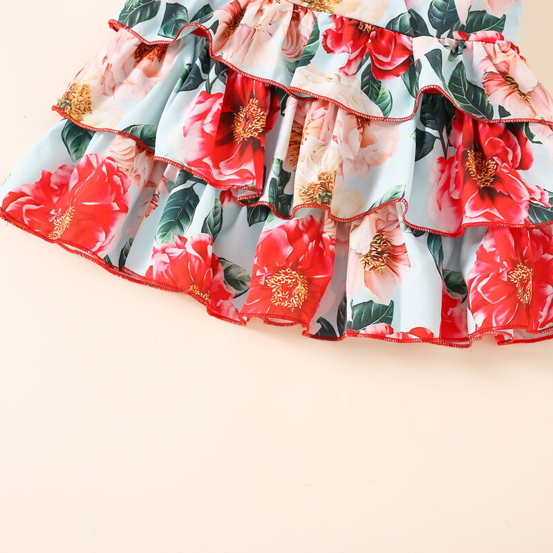 Καλοκαιρινό μωρό φόρεμα με λουλούδια φόρεμα tutu Φόρεμα για πάρτι γενεθλίων κοριτσάκι Βρεφικά ρούχα διακοπών