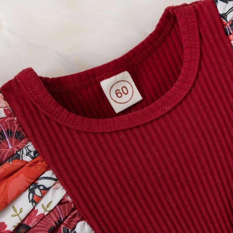 Vasaras kleita meitenei ar Bowknot svītrainu kombinezonu kokvilnas kleita jaundzimušajam ar puķainiem apģērbiem.