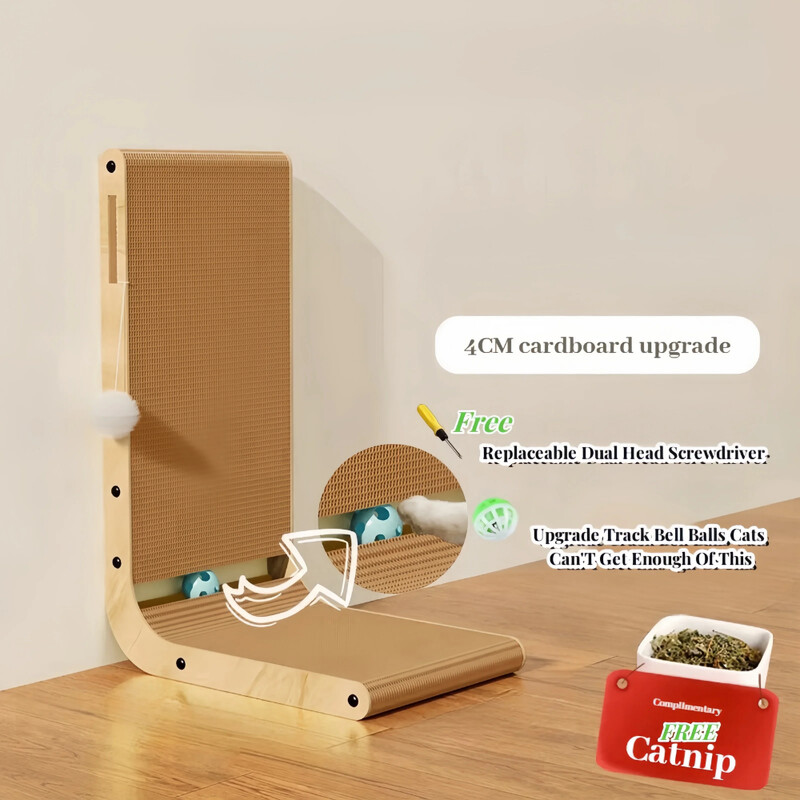 Skrāpis kaķiem, kartons, liels/mazs L-veida, nodilumizturīgs, skrāpējumiem izturīgs kaķu skrāpēšanas stabs Kaķu rotaļlieta mājdzīvnieki kaķu aksesuāri