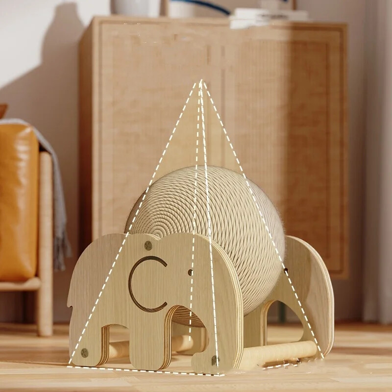 Kaķu skrāpēšanas rotaļlieta Kaķu skrāpējama bumbiņu rotaļlieta Dabīga sizala virve Kaķu skrāpējama bumbiņu skrāpēja ar bumbu kaķa vingrošanas ratu kaķiem