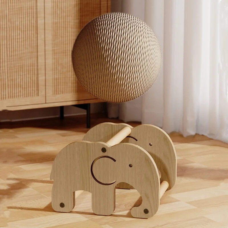 Kaķu skrāpēšanas rotaļlieta Kaķu skrāpējama bumbiņu rotaļlieta Dabīga sizala virve Kaķu skrāpējama bumbiņu skrāpēja ar bumbu kaķa vingrošanas ratu kaķiem