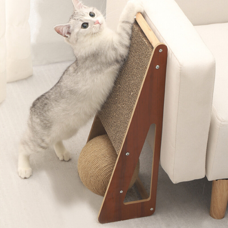 Kaķu skrāpēšanas dēlis divējāda pielietojuma videi draudzīga sizala skrāpējamā bumba, nodilumizturīga slīpēšanas ķepu rotaļlieta, mājdzīvnieku piederumi