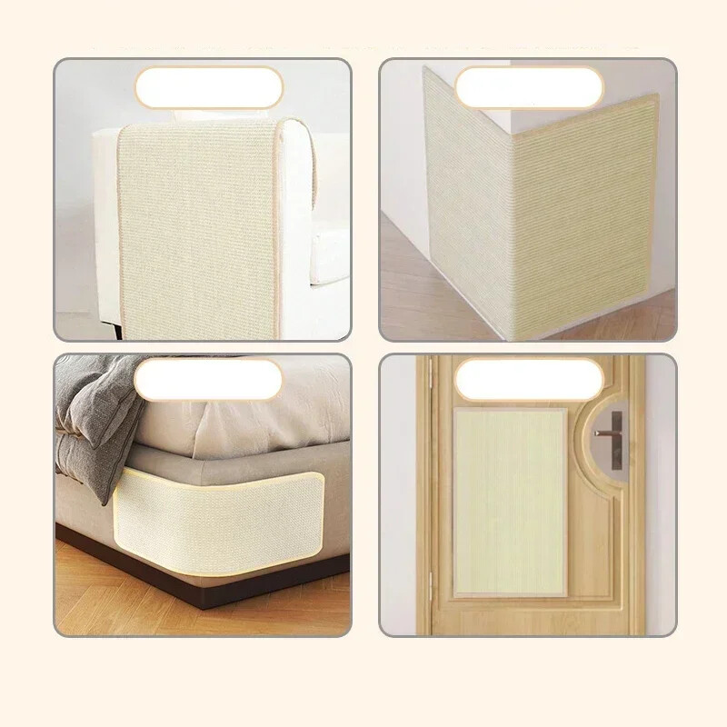 Kaķu skrāpēšanas paklājs Dabīgs sizals Kaķu paklājs Atzveltne Nodilumizturīgs Bez skaidām Aizsardzība Mēbeles Dīvāns Spilveni Mājdzīvnieku piederumi