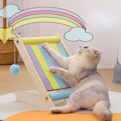 Kaķa skrāpējamā bumbiņu rotaļlieta Kaķēns Sizala virve Bumbu dēlis Slīpēšanas Ķepas Rotaļlietas Kaķu skrāpējumi Nodilumizturīgi mājdzīvnieku mēbeļu piederumi