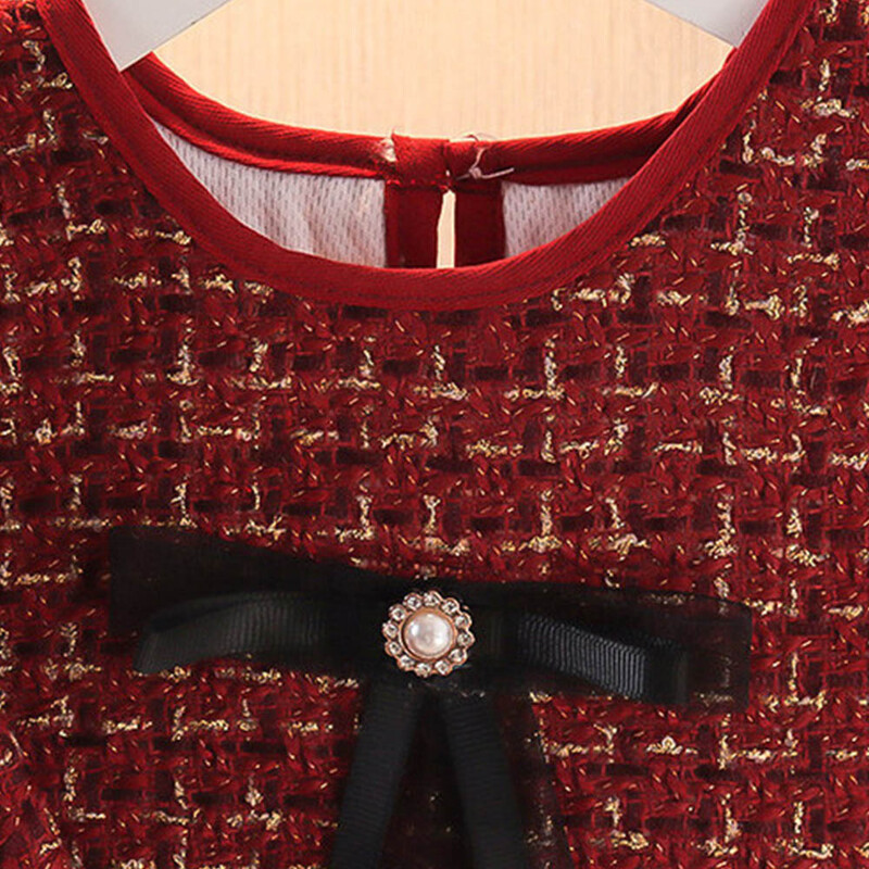 Melario Fashion Παιδικά Κοριτσίστικα Σετ Καρό Ρούχα Πριγκίπισσα Φθινοπωρινό Βρεφικό Παιδικό Μακρυμάνικο Πανωφόρι+Τάνκ-Φόρεμα 2τμχ Γλυκό κοστούμι