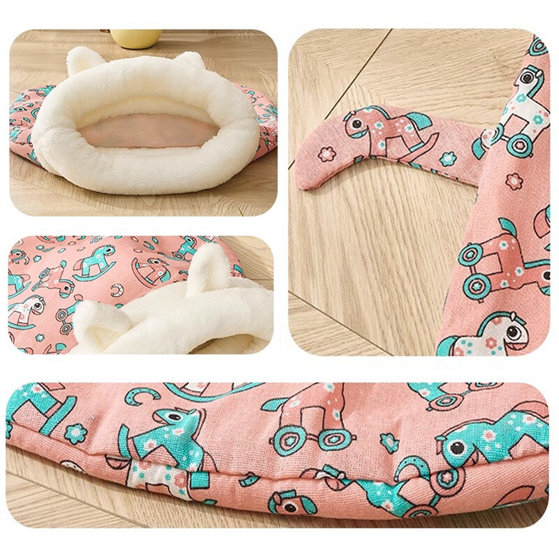 Šiltas kačių miegmaišis Minkštas kačių lovas Tunelis katės lizdas Uždaros kišenės tipo kačiukas šuniukas Minkštas, patogus lizdas augintiniui