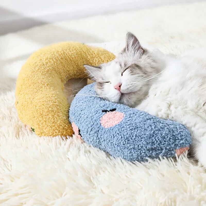 Maža naminių gyvūnėlių pagalvė Madinga kaklo apsauga giliai miegančiam šuniukui kačiukui U formos pagalvė šuniui katei galvos atrama miego pagalvė naminiams gyvūnėliams