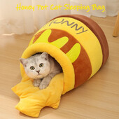Kačių lova medaus vazonėlis kačių miegmaišis žiemai uždarytas šiltas kačių slėpimas namelis kačių meilės produktai - maži / dideli