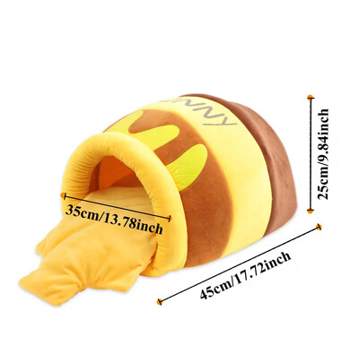 Kačių lova medaus vazonėlis kačių miegmaišis žiemai uždarytas šiltas kačių slėpimas namelis kačių meilės produktai - maži / dideli