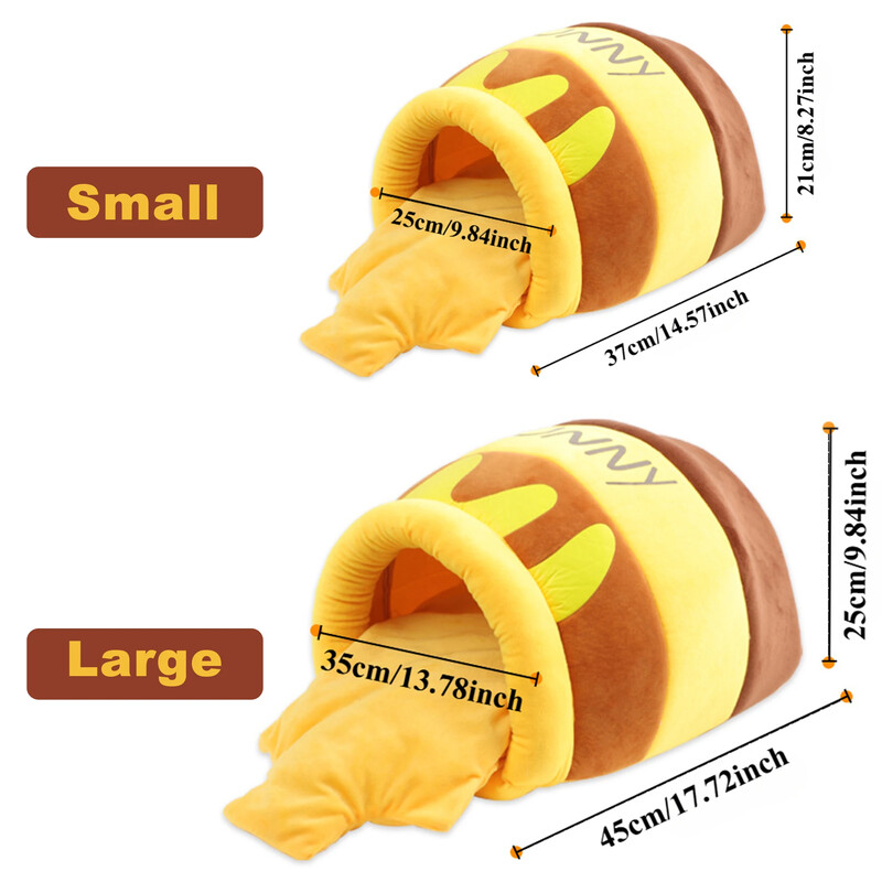 Kačių lova medaus vazonėlis kačių miegmaišis žiemai uždarytas šiltas kačių slėpimas namelis kačių meilės produktai - maži / dideli