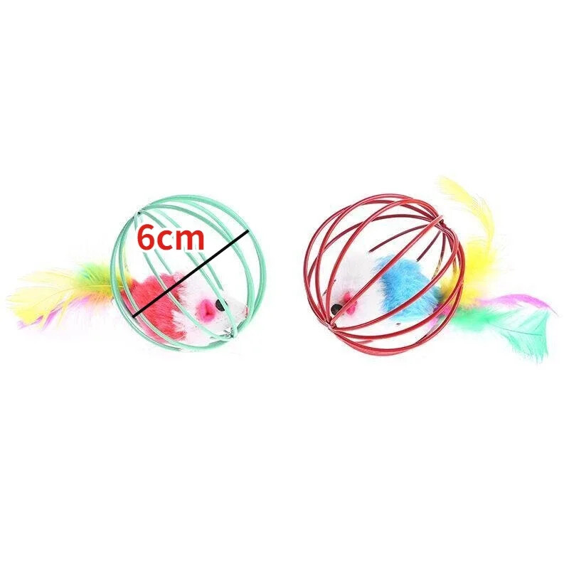 Macska kisállatjáték - Véletlenszerű színű egérgolyós ketrec kiscicáknak - Kisállatkellékek és kiegészítők macskaféléknek