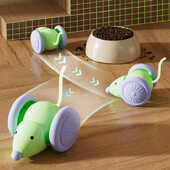 Kisállatjátékok Interaktív macskajáték elektromos egérautó – Automatikus ugrató intelligens akadályelkerülő kisállattermékekkel