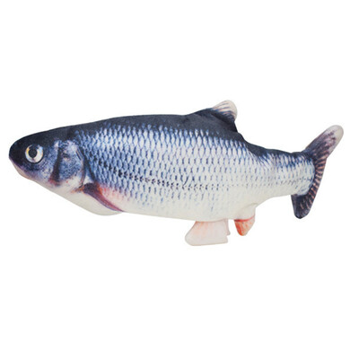 Elektriska kustīga zivju kaķa rotaļlieta Reālistiska plīša rotaļlieta zivju suņiem Plīša, interaktīva kaķa rotaļlieta iekštelpu kaķu vingrošanai