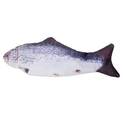 Elektriska kustīga zivju kaķa rotaļlieta Reālistiska plīša rotaļlieta zivju suņiem Plīša, interaktīva kaķa rotaļlieta iekštelpu kaķu vingrošanai