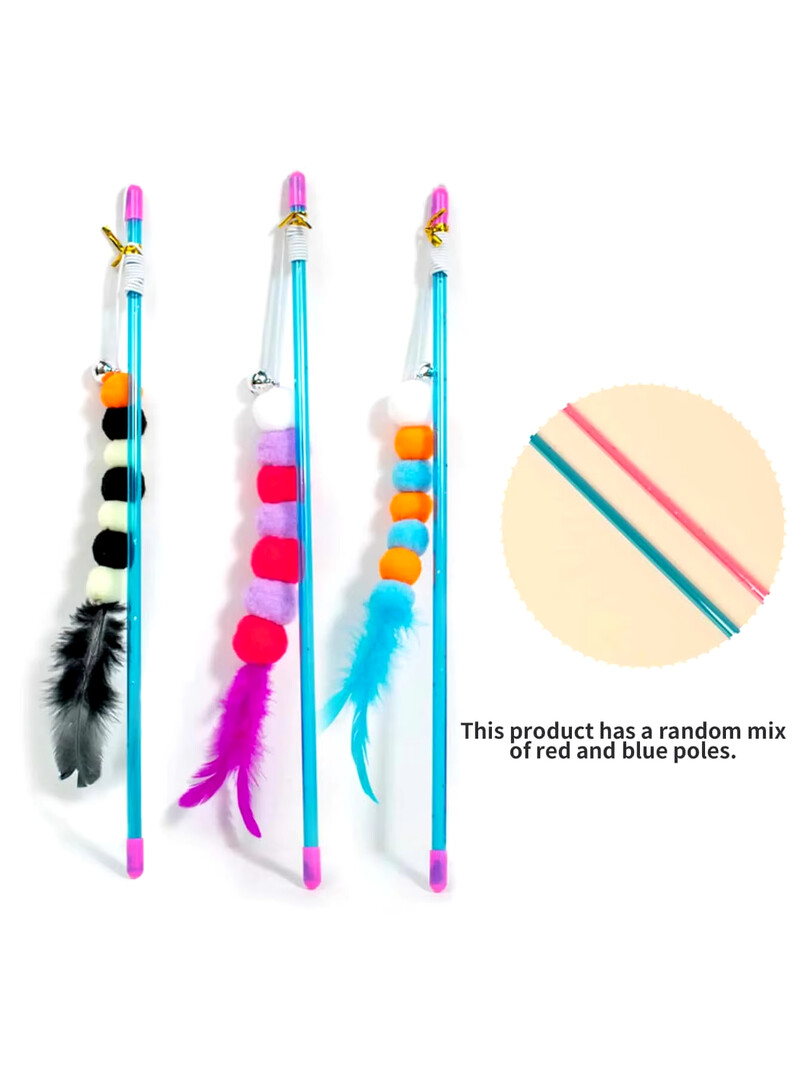 1 db. Jauna elastīga aukla, imitēta kažokādas, smieklīga kaķu nūja, kas piemērota kaķiem