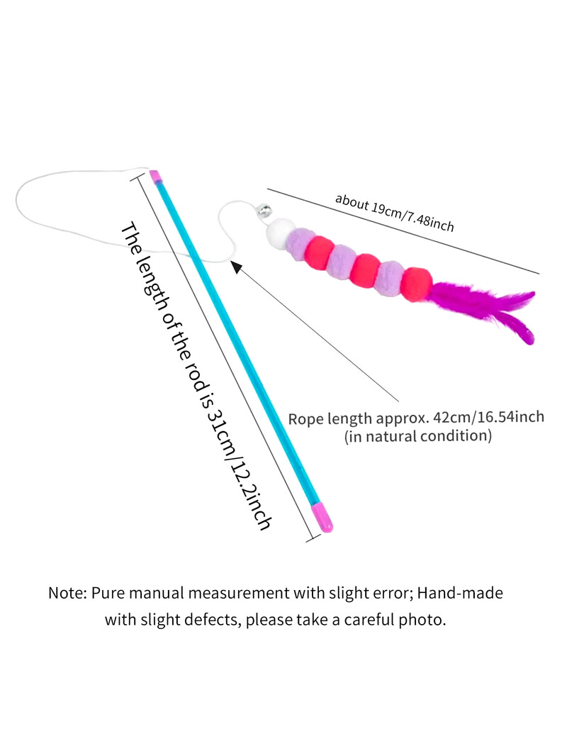 1 db. Jauna elastīga aukla, imitēta kažokādas, smieklīga kaķu nūja, kas piemērota kaķiem
