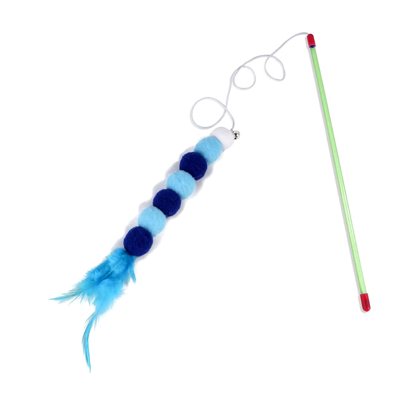 1 db. Jauna elastīga aukla, imitēta kažokādas, smieklīga kaķu nūja, kas piemērota kaķiem