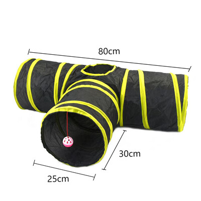 Dzeltens kaķa tunelis Kaķu urbis cauri slīdošai zemei Pūķis salokāms lolojumdzīvnieku tuneļi Truši Smieklīga kaķa rotaļlieta rotaļlieta kaķiem