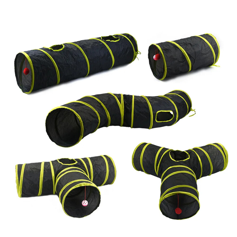 Dzeltens kaķa tunelis Kaķu urbis cauri slīdošai zemei Pūķis salokāms lolojumdzīvnieku tuneļi Truši Smieklīga kaķa rotaļlieta rotaļlieta kaķiem