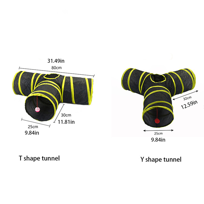 Dzeltens kaķa tunelis Kaķu urbis cauri slīdošai zemei Pūķis salokāms lolojumdzīvnieku tuneļi Truši Smieklīga kaķa rotaļlieta rotaļlieta kaķiem