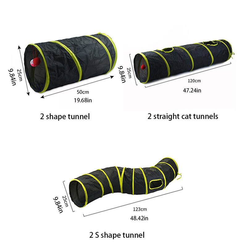 Dzeltens kaķa tunelis Kaķu urbis cauri slīdošai zemei Pūķis salokāms lolojumdzīvnieku tuneļi Truši Smieklīga kaķa rotaļlieta rotaļlieta kaķiem