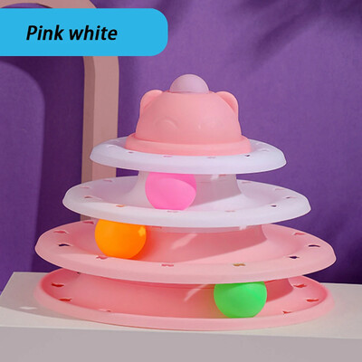 4 szintes macskajáték torony forgótányér görgős labdák játékok interaktív intelligencia képzési pálya rejtvények vicces játékok kiegészítők
