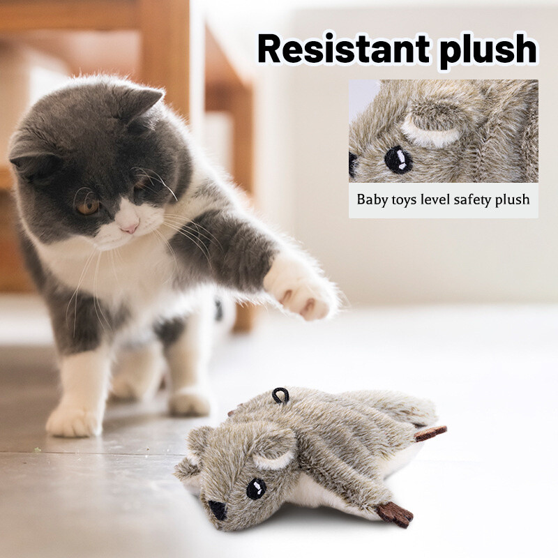 Plīša kaķa rotaļlieta, plīvojoša kaķa rotaļlieta Interaktīva kaķa rotaļlieta Uzlādējama lidojoša kaķa rotaļlieta Kaķumētras kaķa rotaļlieta Jautra rotaļlieta mājdzīvniekam