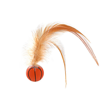 Interaktīvas kaķu bumbiņu rotaļlietas Interaktīva lecīgā bumba ar spalvām Kaķu rotaļlietas iekštelpu kaķiem un kaķēniem