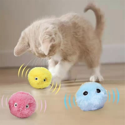 Kačiuko lietimui skambantis naminių gyvūnėlių gaminys squeak Toy Ball Cat Prekės Išmaniosios katės žaislai Interaktyvus rutulinis pliušinis elektrinis katžolės treniruoklis