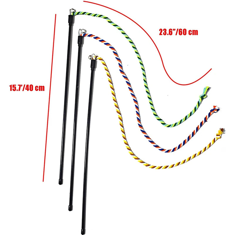 Kaķa zizlis Rotaļlieta Kaķis Interaktīvā rotaļlieta Teaser Kaķa virve ar zvaniņu kaķa košļājamā rotaļlieta Tīri zobi Kaķēna rotaļlietu piederumi Aksesuāri