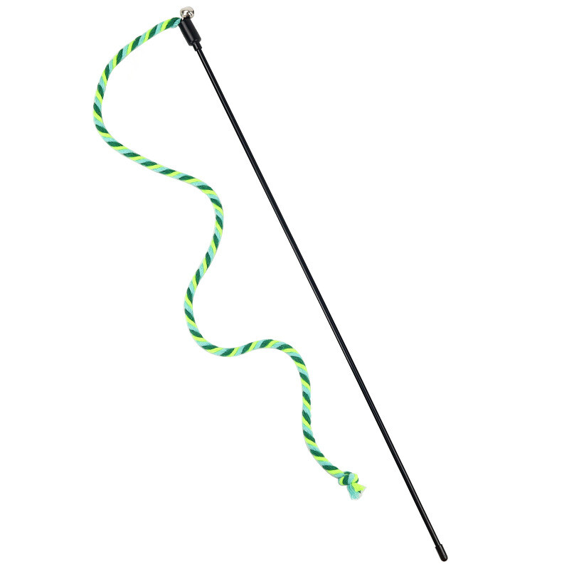 Kaķa zizlis Rotaļlieta Kaķis Interaktīvā rotaļlieta Teaser Kaķa virve ar zvaniņu kaķa košļājamā rotaļlieta Tīri zobi Kaķēna rotaļlietu piederumi Aksesuāri