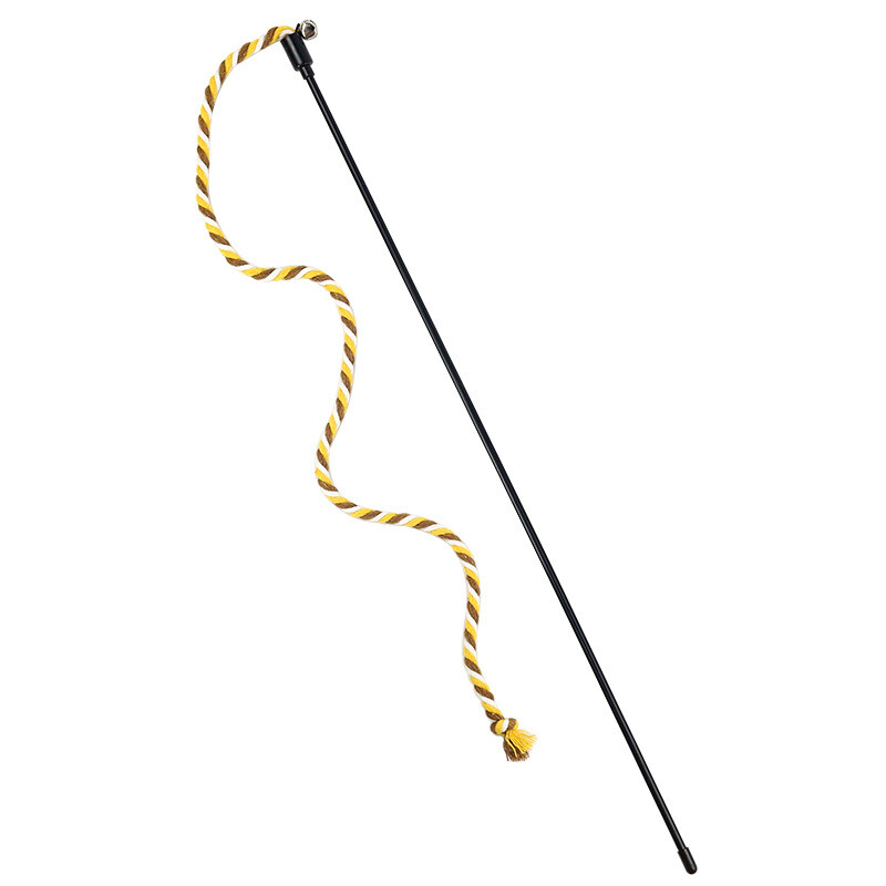 Kaķa zizlis Rotaļlieta Kaķis Interaktīvā rotaļlieta Teaser Kaķa virve ar zvaniņu kaķa košļājamā rotaļlieta Tīri zobi Kaķēna rotaļlietu piederumi Aksesuāri