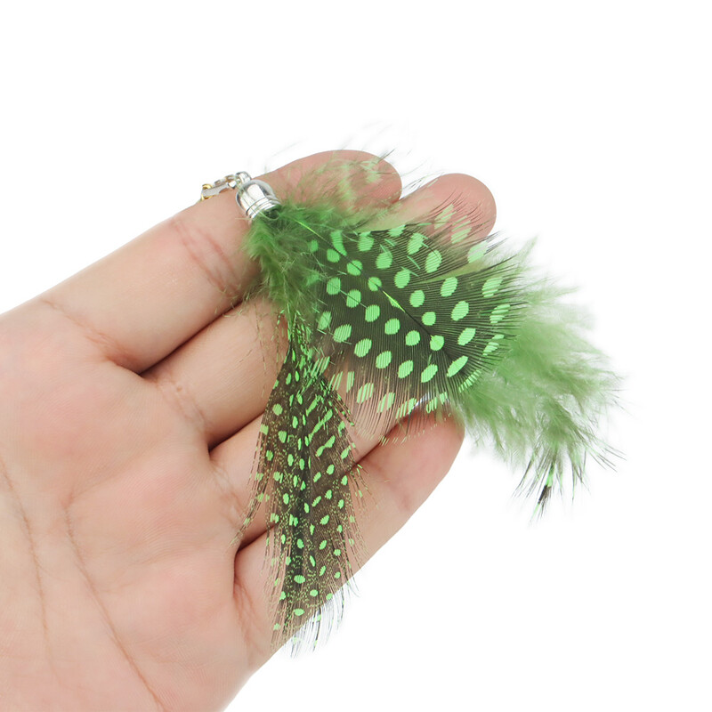 6 vnt. Priedai Cat Teaser Stick plunksnų pakaitinio galvutės rinkinys, skirtas kačiuko katės žaislui