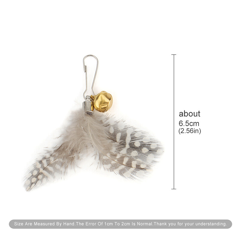 6 vnt. Priedai Cat Teaser Stick plunksnų pakaitinio galvutės rinkinys, skirtas kačiuko katės žaislui