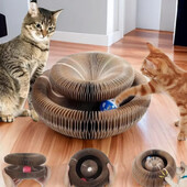 Kitten Curl Toy Сгъваем Magic Organ Котешка дъска за драскане Устойчив рециклируем картон Котешка драскалка Котешко легло Интерактивна драскотина