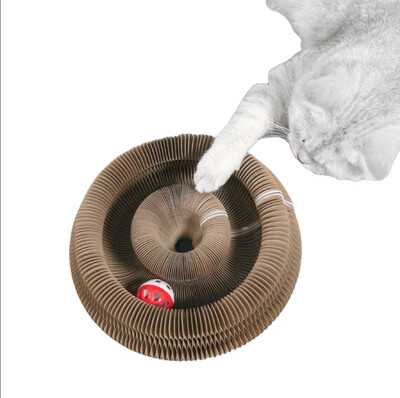 Kitten Curl Toy Сгъваем Magic Organ Котешка дъска за драскане Устойчив рециклируем картон Котешка драскалка Котешко легло Интерактивна драскотина