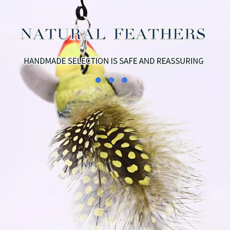 Interaktyvūs kačių žaislai Skraidantys paukščiai, katės, plasnojantys sparneliai, katžolės žaislai, čiulbantys katės žaislai, lietimui aktyvuoti kačiuko žaislai su plunksna