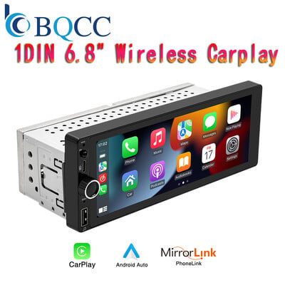 1din 6.86" HD автомобилно радио Мултимедия Carplay Сензорен екран Mirror Link Stereo Bluetooth USB FM камера MP5 Player