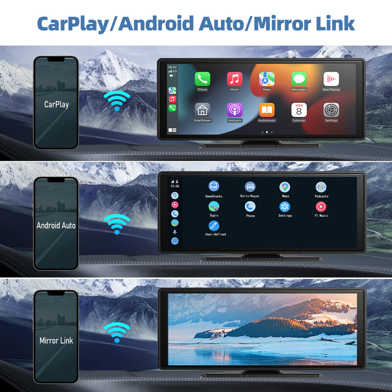 Univerzalni prijenosni Carplay za zaslon automobila, bežični Carplay zaslon Bežični auto stereo s Carplay Android Auto, automobil Touchscree