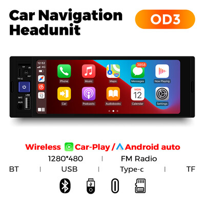 MEKEDE 6,86 hüvelykes 1 din Carplay Android Auto autórádió Multimédiás Video MP5 lejátszó BT FM sztereó USB Type-C csatlakozóval Autorádió