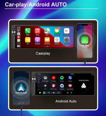 IPS 6,9 ιντσών 1Din Carplay Android Auto Ραδιόφωνο αυτοκινήτου Πολυμέσα Βίντεο MP5 Player 1 Din No DVD με Bluetooth Stereo USB Charging