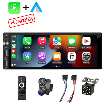 IPS 6,9 tolline 1 din Carplay Android Auto autoraadio multimeedia video MP5-mängija 1 din ilma DVDta Bluetoothi stereo-USB laadimisega